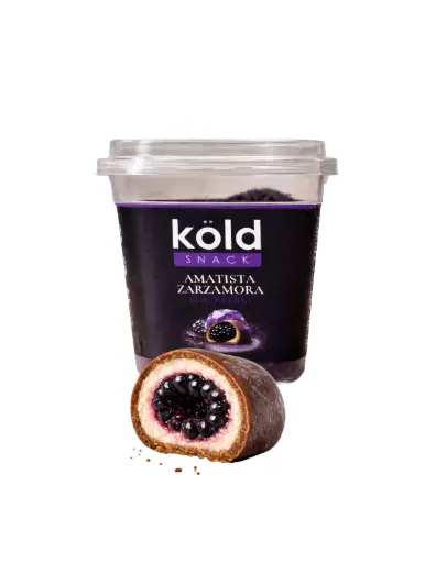 Frozen processed blackberry snack